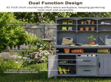 (With Assembly Video) Large Fir Wood Potting Bench, 45.3''L Multi-Functional Outdoor Patio N717P404332E