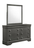 Blaze Modern Style Mirror Made with Wood in Metallic Gray B009P286643