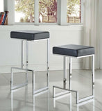 Black and Chrome Upholstered Bar Stool B062P145679