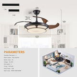 ZUN Modern Minimalist Invisible Ceiling Fan Light - Retractable Fan With LED Fixtures - For Living Room, W1340P184907