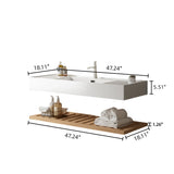 LEDE 48" Bathroom Vanity with Vessel Sink, Wall-Mounted Floating White Rectangular Acrylic W2615P210346