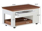 27.6'' Modern Multi-Function Coffee Table/Side Table with Foldable Top & Casters, Multi-tier N735P328521D
