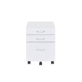 ZUN Tennos White & Chrome Finish File Cabinet B2726P294781