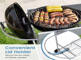 Outdoor Grill Cart for 18-22 Inch Kettle Grills, Metal BBQ Stand with Lid Holder & Storage Rack 76162891