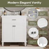 ZUN 30-inch bathroom vanity with ceramic basin, soft close door and adjustable shelves N729P173380K