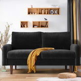 56.3" Velvet Round Arm Apartment Loveseat 07716609