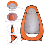 ZUN 1-2 Person Portable Pop Up Toilet Shower Tent Changing Room Dressing Tent Camping Shelter Orange 11685588