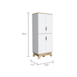 ZUN Zurich Double Kitchen Pantry, Double Door Cabinet, Four Shelves B128P148848