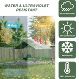 10 x 13ft Outdoor Large Metal Chicken Run Coop with 1 piece of Waterproof Cover, Garden Backyard 75157167