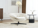 Modern Chenille Chair, 360&deg Swivel Club Chair/Accent Chair with Removable Cushion, Round N817P207777B