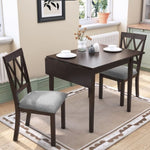 ZUN 3 Piece Kitchen Dining with Drop Leaf Dining Table and 2 Dining Upholstered Chairs, Dining Room 74358857