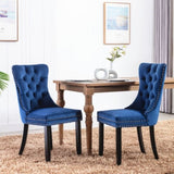 ZUN Furniture,Modern, High-end Tufted Solid Wood Contemporary Velvet Upholstered Dining Chair with Wood 47292349