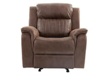 Contemporary Manual Motion Glider Recliner Chair 1pc Living Room Furniture Dark Coffee Breathable B011133393