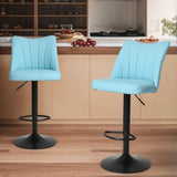 ZUN Swivel Bar Stools Set of 2,Height Adjustable Counter Stool,Modern Armless Faux Leather Barstool W561P175969