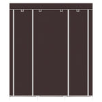 ZUN 69" Portable Clothes Closet Non-Woven Fabric Wardrobe Double Rod Storage Organizer Dark Brown 72079783