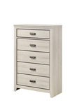 ZUN 1pc Rustic Contemporary Chest Beige White Finish Five Storage Drawers Wooden Bedroom Furniture B011P230843