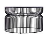CT901 Modern Contemporary Metal Nested base and Tinted tempered glass top material 30" Coffee Table, B009P306196