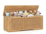 39 Gallon Wooden Toy Box Storage Chest with Soft Close Lid, Rattan Look Kids Storage Bench for 02211941