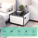 Modern Smart Side Table with Built-in Fridge, Wireless Charging, Temperature Control, Power Socket, W1172P178864
