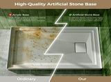 48x32 Inch White Acrylic Shower Base, Right Drain, Non-Slip Surface T5595P487470