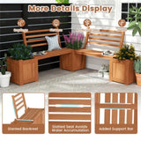 Garden Bench with Planter Boxes - Hardwood Build , Displays Faux Trees/Potted 85862881