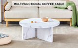 A white MDF material circular patterned coffee a 31.4-inch white center modern coffee W1151131600