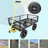 (Black Yellow solid wheels wagon cart)Solid wheels Tools cart Wagon Cart Garden cart trucks make it W227132834
