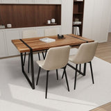 59" MDF natural wood table and modern chair 4-piece set, medieval wooden kitchen 26775979