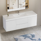 60" Floating Bathroom Vanity with Sink, Modern Wall-Mounted Bathroom Storage Vanity Cabinet with W1573P152688