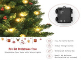 4 Pieces Christmas Decoration Set with Garland Wreath and Entrance Trees 60546859
