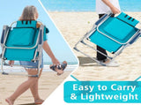 63*70*99cm Heightened Oxford Cloth Silver White Aluminum Tube Bearing 100kg Beach Chair Mint Green 34215828