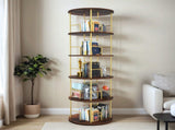 5 Tier Rotating, 360&deg Display Round Spinning, Wood & Metal Stackable Spinning 83593821