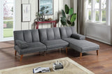 Blue Grey Polyfiber Adjustable Sofa Living Room Furniture Solid wood Legs Plush Couch HS00F8515-ID-AHD