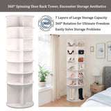 7 Tier Rotating Rack, High Bottom Design Rotating Rack Tower, Free Standing 360&deg Spinning W3204P300607