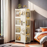 4-Tier Rolling Storage bookcase with Wheels, Large Capacity Storage bins, Mobile Multifunction 77276596