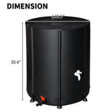 ZUN 132 Gallon Folding Rain Barrel Water Collector Black 97678622