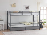 Twin Over Twin Convertible Bunk Bed with 2 Storage Drawers, Metal Bunk Bed Can be 58532352