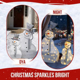 Set of 2 Lighted Snowman with Top Hat Christmas Decorations, Pre-lit 2D Holiday Decor with 80 Warm 25364656