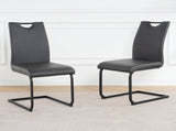 Modern Charcoal PU dining chair living room chair upholstered chair, black metal chair leg design, W210P199090