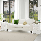 Farmhouse Nightstand Side Table, Wooden Rustic End Table, Tall Bedside Table with Electrical Outlets B082134943