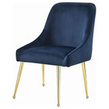 Dark Ink Blue and Gold Wingback Dining Chair B062P153694