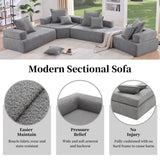 Lounge Frame for Oversized Modular U Shaped Sectional Sofa,Luxury Boucle Floor N723P167173