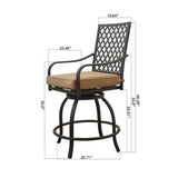 ZUN Outdoor Living Swivels Bar Stools, Outdoor Bistro Set for Garden Balcony Backyard Deck, High Bar W1859P203845