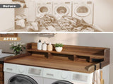 2-Tier Washer and Dryer Countertop with Power Outlet, 54" W x 27.5" D Large Laundry Countertop for W2641P446839