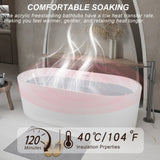 59"Linear AcrylicFreestanding Bathtub Stand Alone Soaker Tub, Glossy White Acrylic, POP-UP Chrome W1675P288930