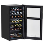 ZUN Dual Zone Wine and Beverage Refridgerator, 28 Bottle Wine Fridge with Independent Temperature 97057086