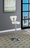 ZUN Adjustable Bar stool Gas lift Chair White Faux Leather Chrome Base metal frame Modern Stylish Set of HS00F1642-ID-AHD