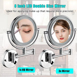 LED Wall Mount Two-Sided Magnifying Makeup Vanity Mirror 58396596