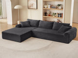 Full-Compression Chaise Lounge Set Modular Corduroy Sectional with Arched Armrests, Non-Slip Base, 29523031