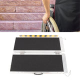 Aluminum Alloy Folding Wheelchair Ramp Portable Non Slip Wheelchair Ramp with Handle 64553767